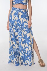 Pantalon Flor Flores Azul
