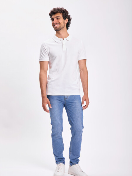 Remera polo piqué Blanca