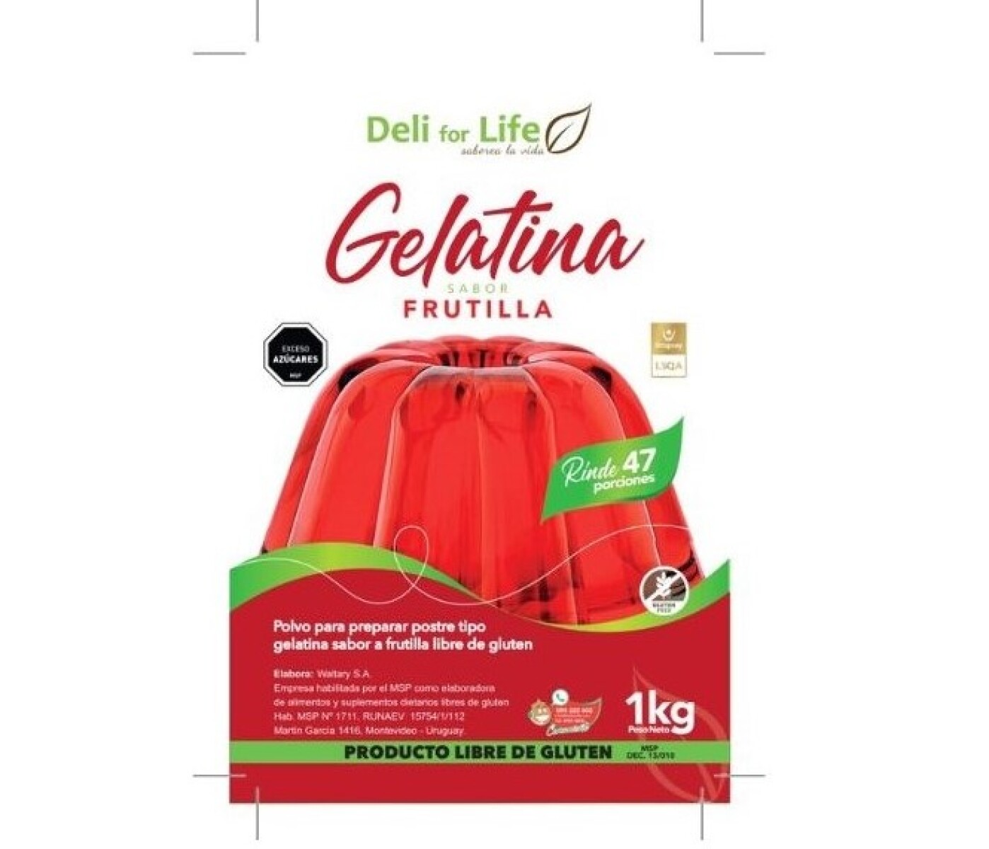 Gelatina Frutilla 1kg 