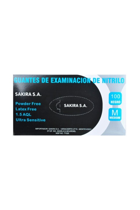 Guantes de Nitrilo Sakira Caja x 100 unidades Negro