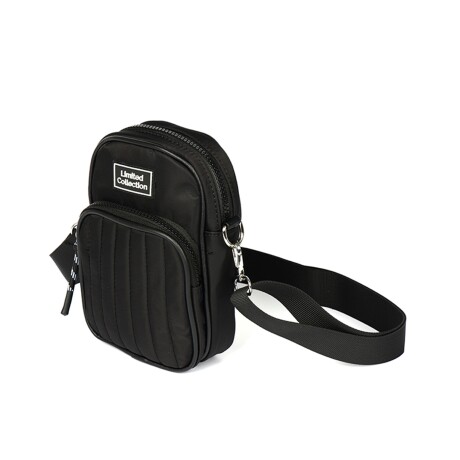Bolso Compacto Capitoneado con Doble Bolsillo Canva Ideal Celular Negro