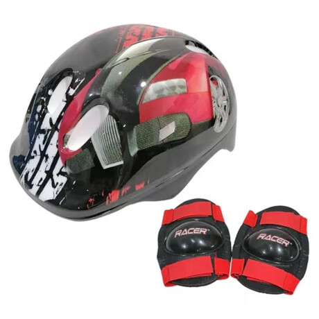 Set Disney de casco y rodilleras Racer Rojo