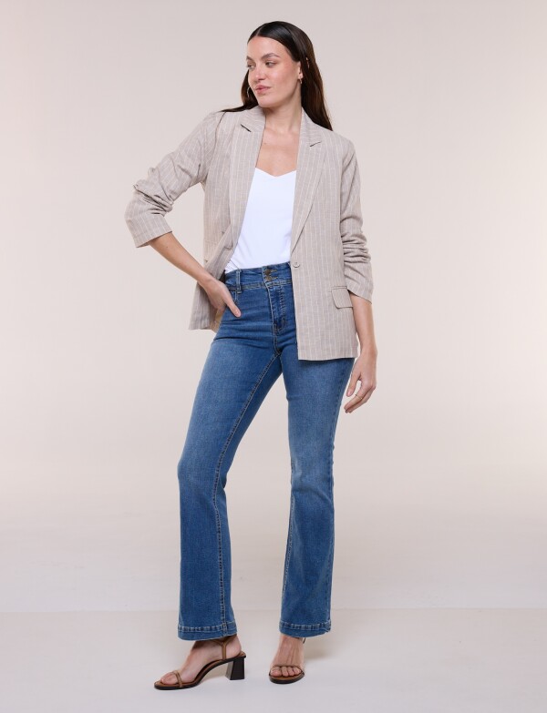 Blazer Sastrero De Lino BEIGE/MULTI