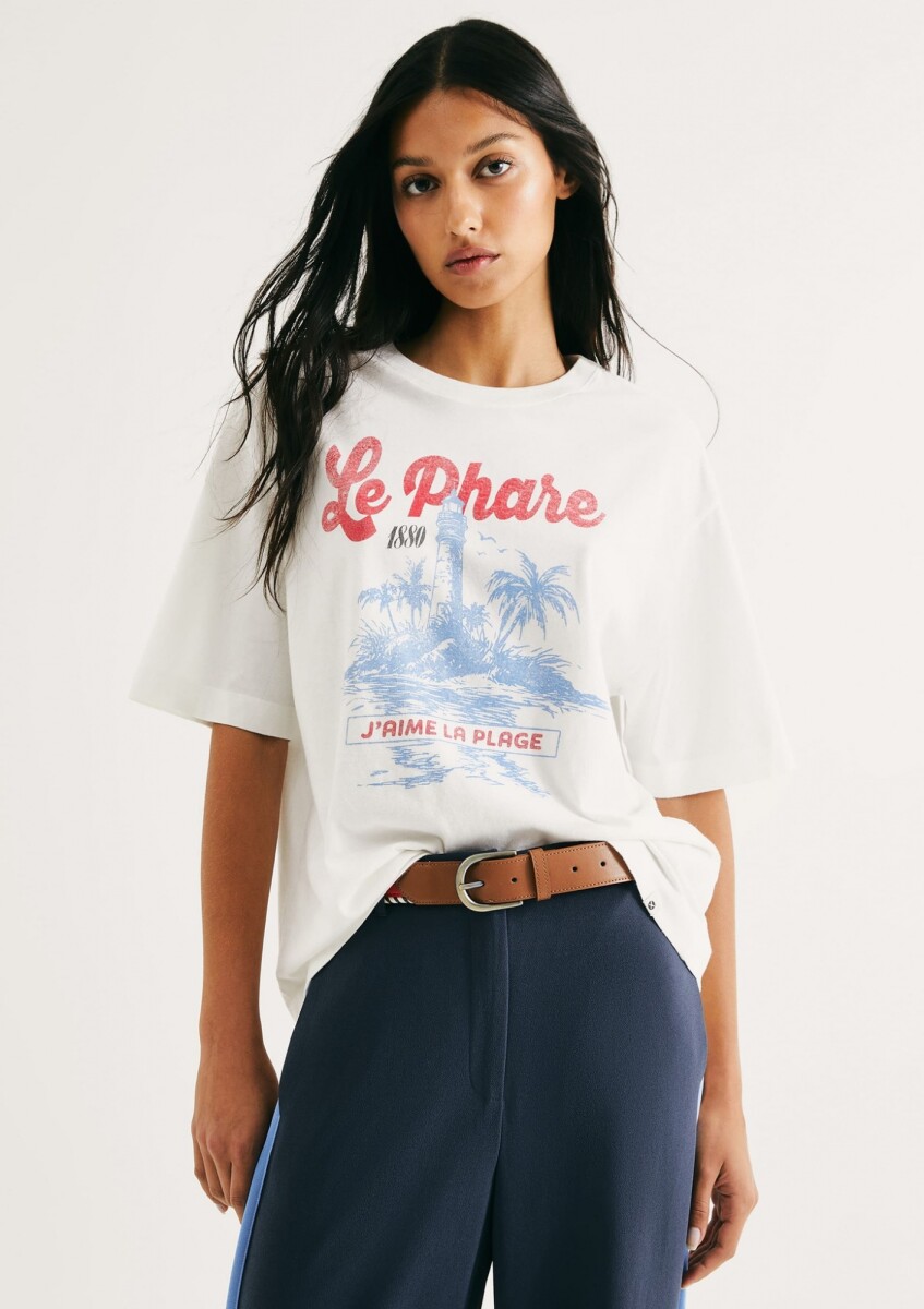 CAMISETA OVERSIZED CON ESTAMPA - T-SHIRT MM FEM 