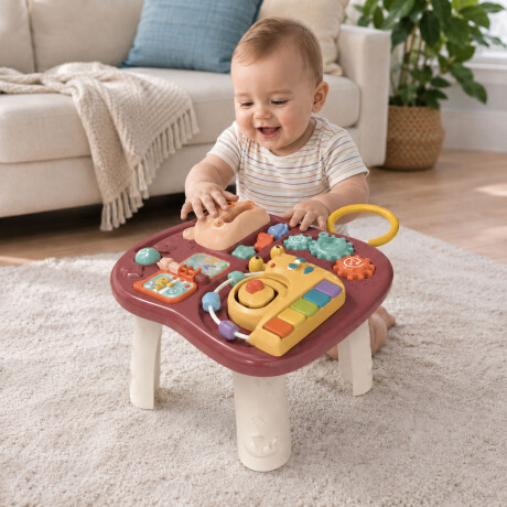 Andador Musical Bebé 4 En 1 Luces Y Sonidos Mesa Didáctica Rosa Viejo