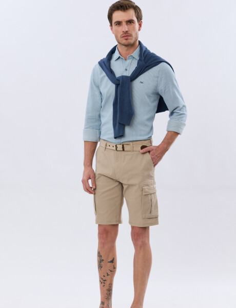 BERMUDA CARGO CON CINTO Beige