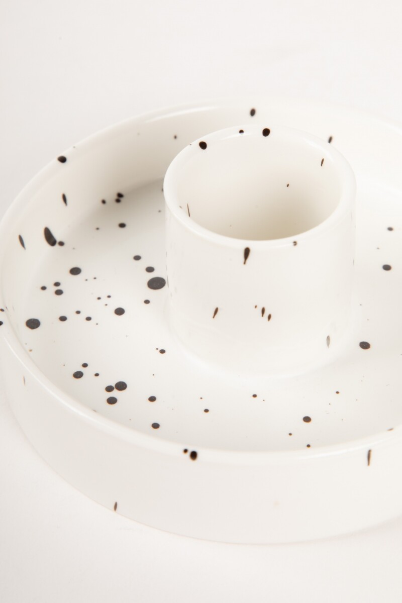 CANDELABRO NET DOTS Blanco/Gris