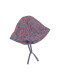 Sombrero Con Cinta De Flores Grandes Gris