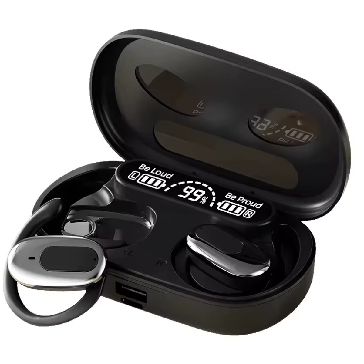 Auriculares inalámbricos ergonómicos negros 