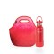 Set de lunchera de neopreno y botella de acero inoxidable 500ml brio set diamantes/rojo
