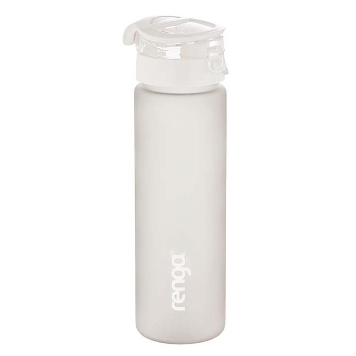 Botella Tritán Deco Logo Plástica 630ML con Tapa Atlas Renga - Blanco 
