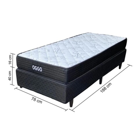 Sommier SUPER MEGA Oggo® - Espuma - GARANTIA 1 AÑO 1 Plaza - 78 cm