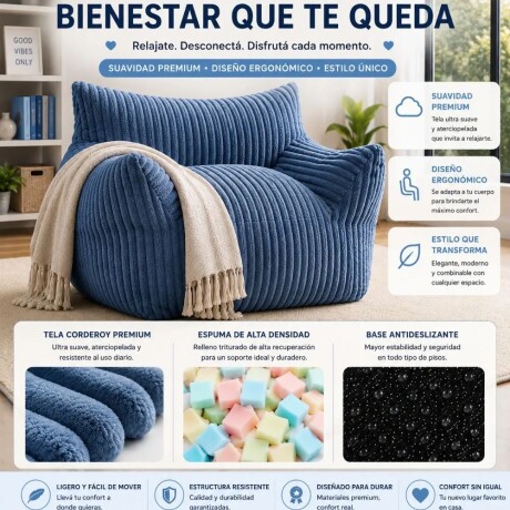 Sillon Infantil Cloudy Azul
