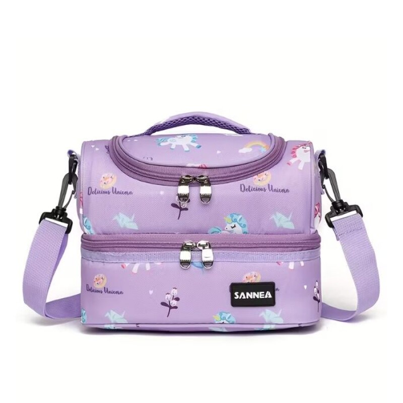 Lunchera Escolar Termica Infantil Sannea 2 Pisos 7 Litros Morado