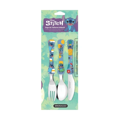 Set X3 Cubiertos Infantiles Simonaggio 15 cm Stitch