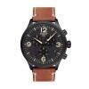 Reloj Tissot Chrono T1166173605700 para hombre con correa de cuero marrón y esfera negra Reloj Tissot Chrono T1166173605700 Para Hombre Con Correa De Cuero Marrón Y Esfera Negra