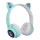 Auriculares Bluetooth infantiles diseño gato Goldtech Catbass RGB Verde