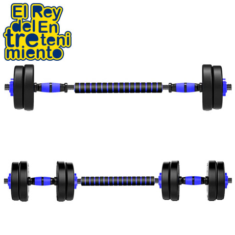 Set 2 Mancuernas + Barra 3en1 + 30kg Disco Pesa PVC 2x5+8x2.5KG