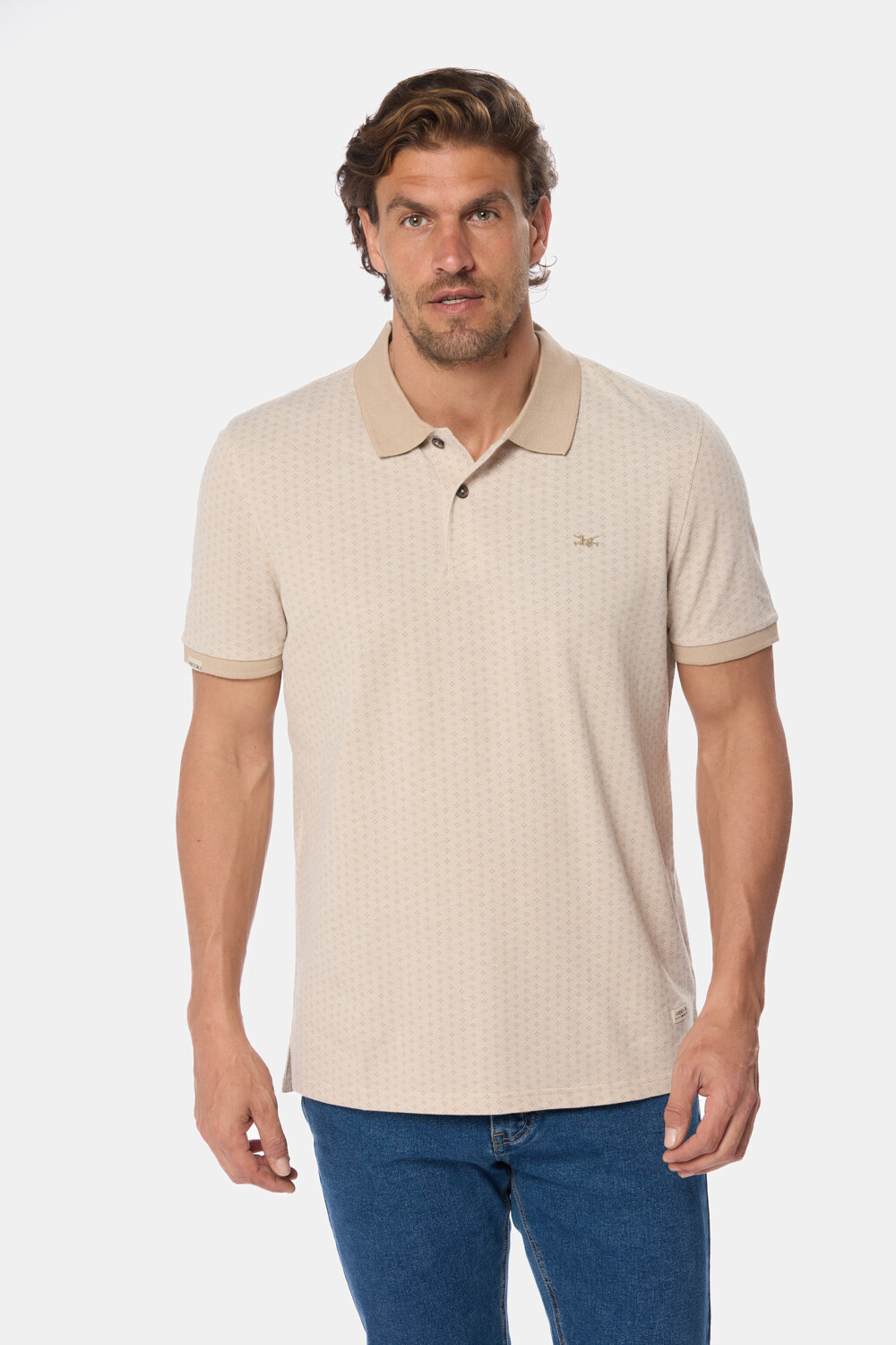 REMERA POLO ESTAMPADA Beige