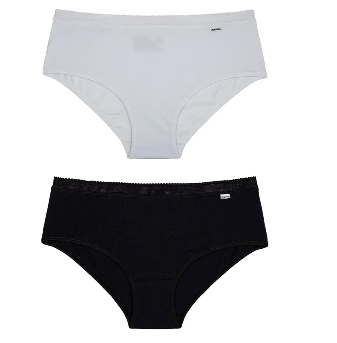 Pack Bombacha Cotton Leve - Negro/Blanco 