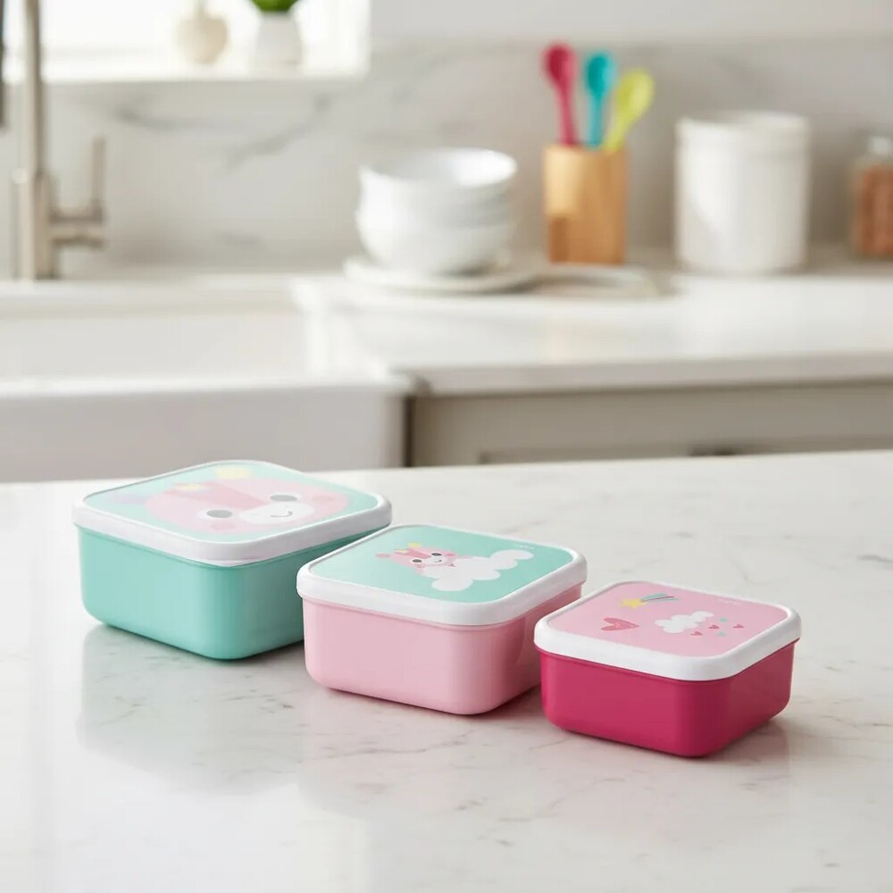 Set x3 tupper animales BUBA unicornio bubazoo