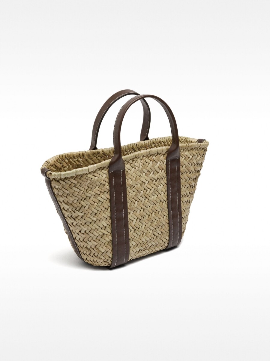 Bolso Shopper De Rafia marron