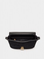 Bolso Bandolera Efecto Piel Con Solapa negro