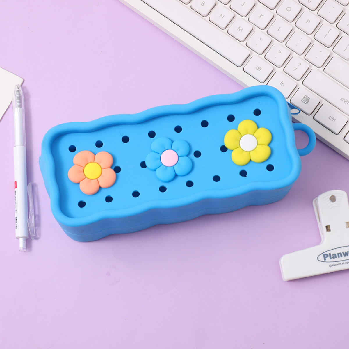 Cartuchera Silicona Para Pins - Azul 