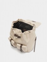 Mochila De Nylon Con Colgante taupe