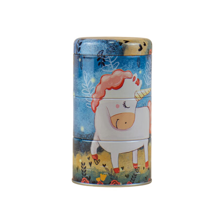 Set x3 latas Unicornio fondo azul Sc