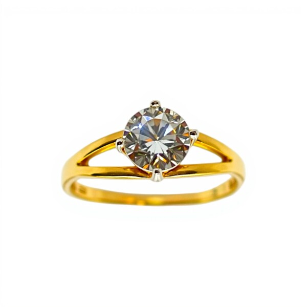 Anillo Solitario-Oro bajo-Piedra Zirconia-AN8067 conpiedra