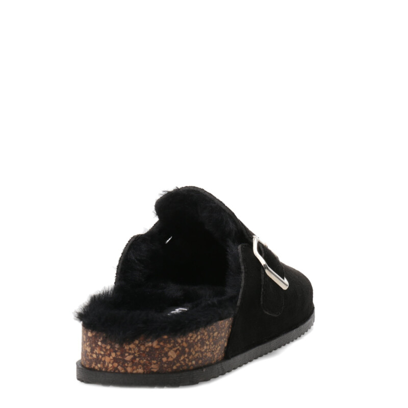 Zuecos de Mujer Miss Carol Lucero Con Interior Peludo Negro