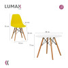 Juego de comedor Con Mesa Circular de 80cm + 2 Sillas Eames Amarllo