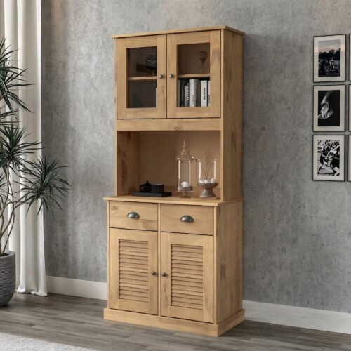 Cristalero - 4 Puertas - 2 Cajones - Línea Valenciana - Natural Cristalero - 4 Puertas - 2 Cajones - Línea Valenciana - Natural