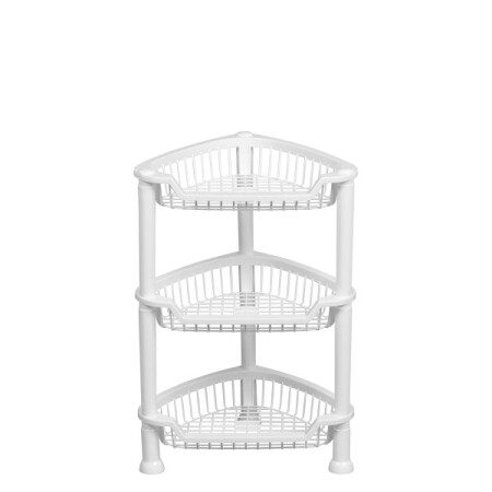 ESTANTE FRUTERO ORGANIZADOR TRIANGULAR 3 PISOS BLANCO