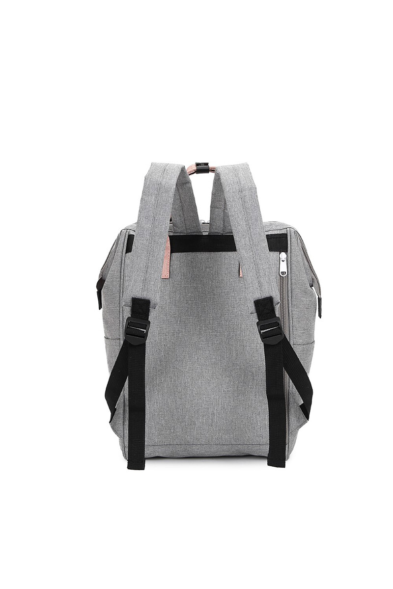 Mochila multicierres combinada con monedero Gris