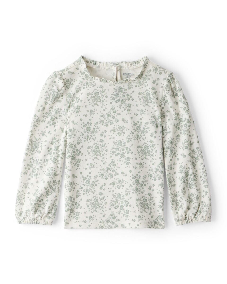 Blusa de algodón, diseño floral 