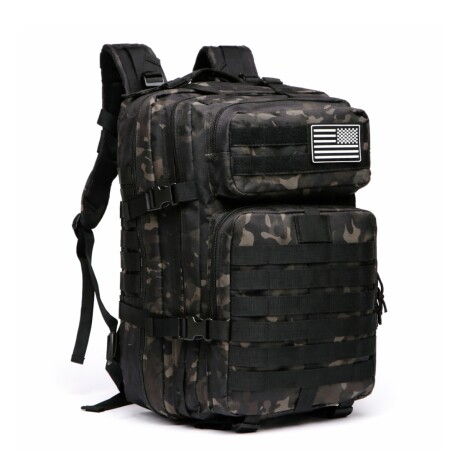 Mochila T&aacute;ctica De Camping Mochilero 45l Calidad Superior - Multicam Black