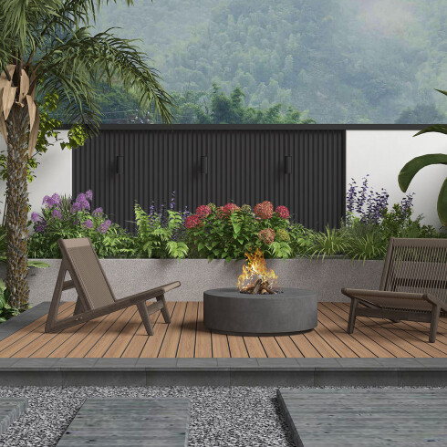 PANEL EXTERIOR PARED WPC TIPO RIPADO - GRIS GRAFITO GAMAS DE GRIS