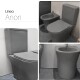 JUEGO DE LOZA SANITARIA ANORI GAMAS DE GRIS PARA BAÑO GAMAS DE GRIS