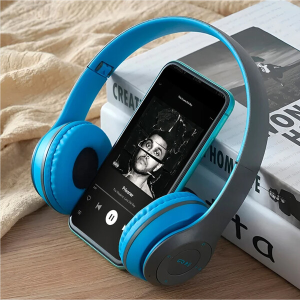 Auriculares Inalámbricos Bluetooth Con Microsd Y Fm Bt P47 AURICULAR BT P47 CELESTE