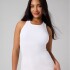 Bividi Modal Rib High Neck Built-In Bra Tank Mujer Classic White
