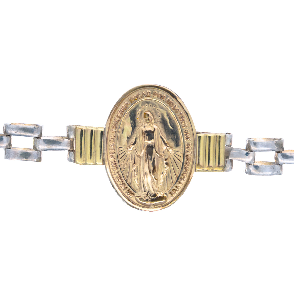 Pulsera de plata 925 y double en oro 18 ktes, MILAGROSA. 