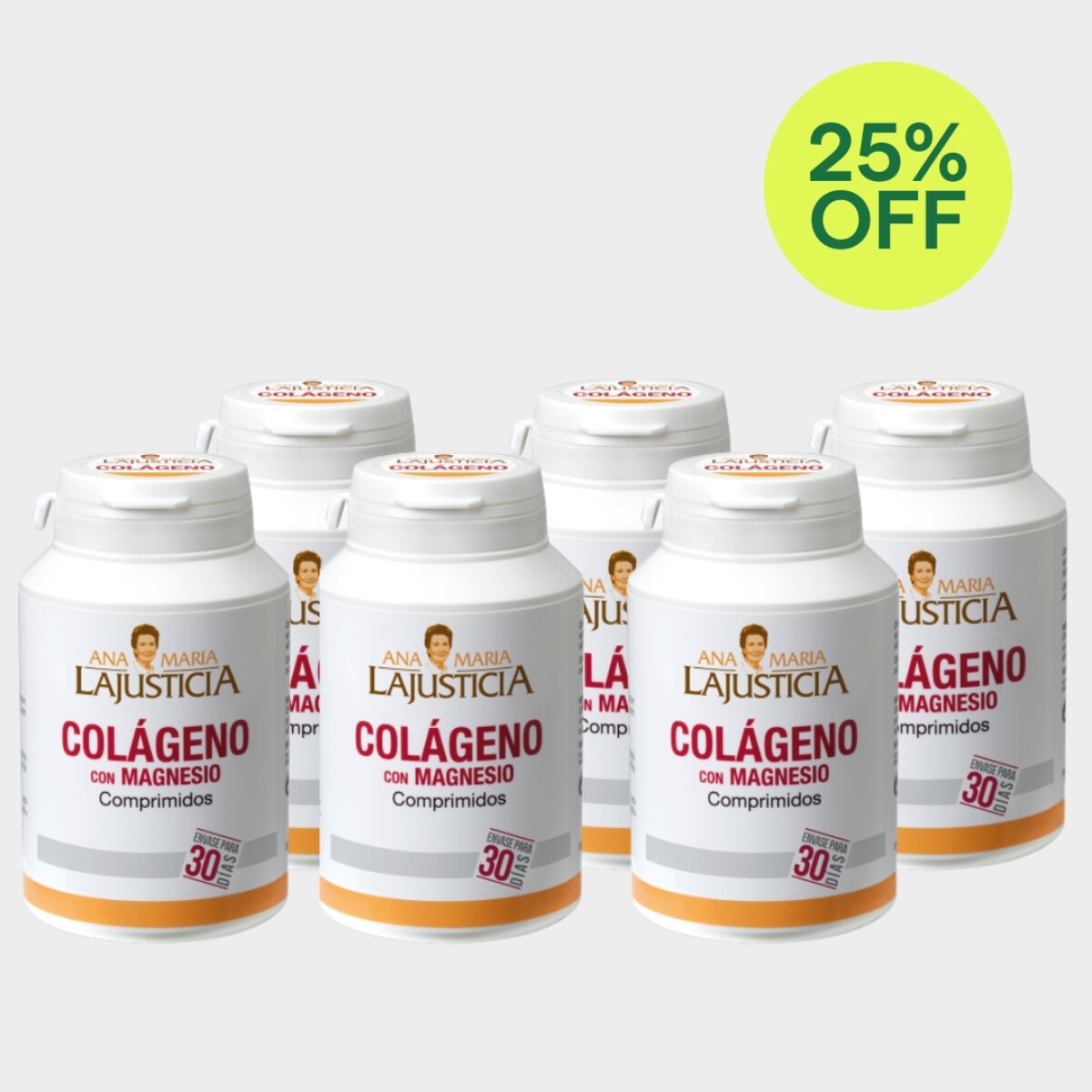 Colágeno con magnesio x 180 comprimidos - 6un. 25% off 