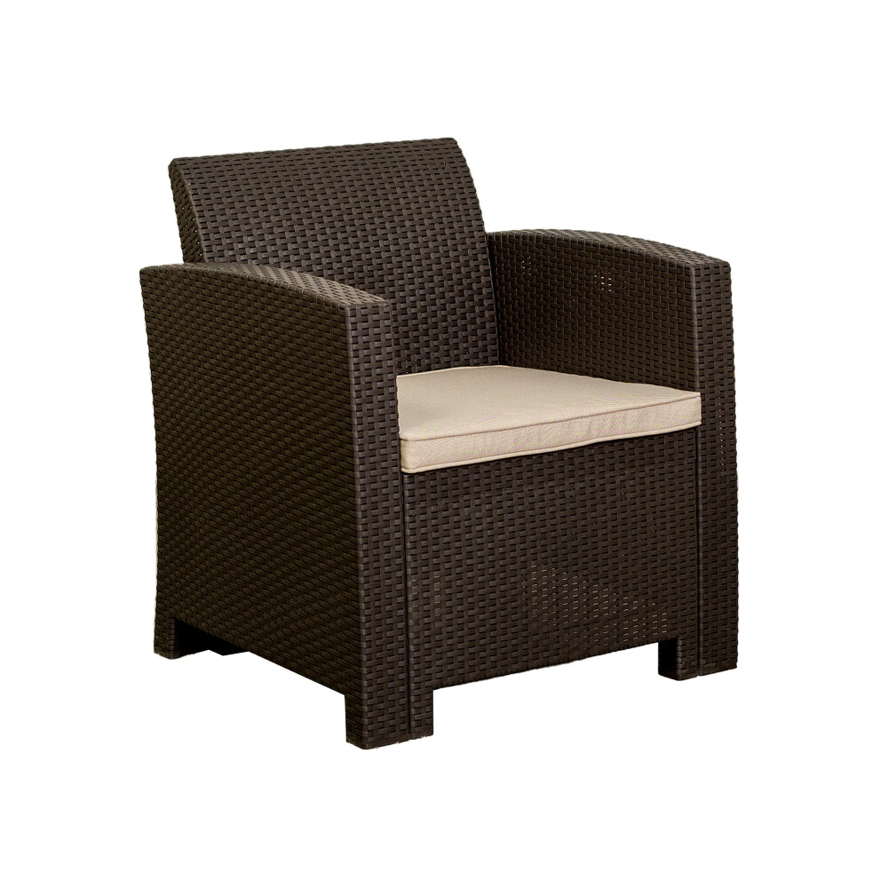 SET DE LIVING EXTERIOR POLIPROPILENO MARRON GALES