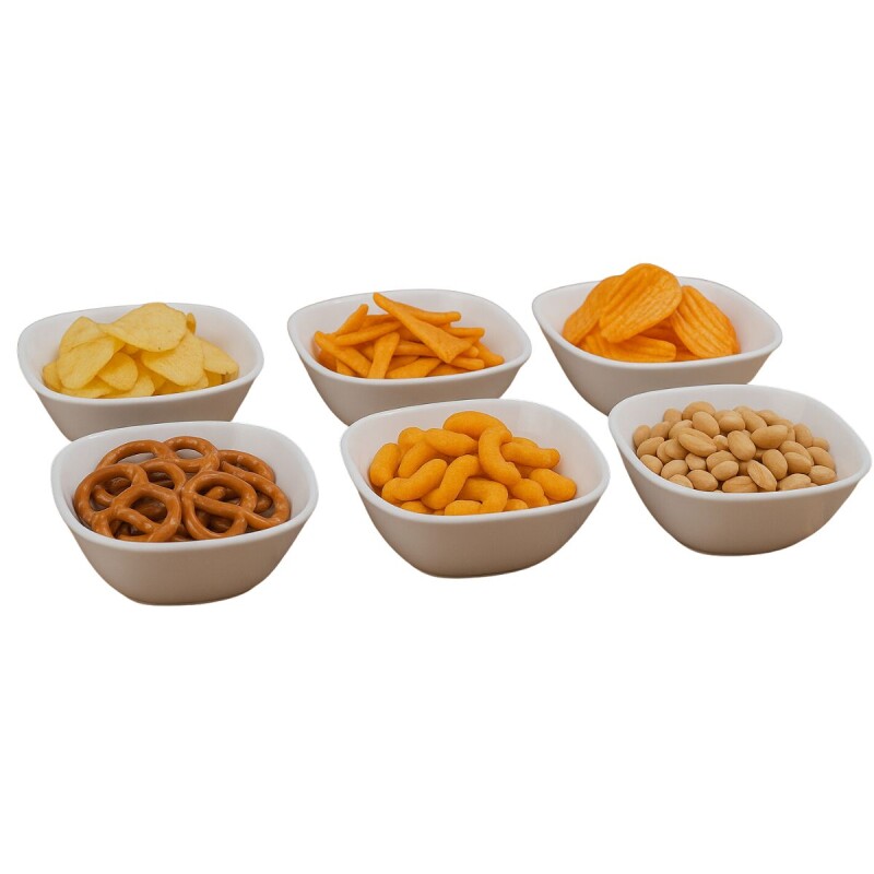 Set x6 bowl semi cuadrado 350ml Opalina BLANCO