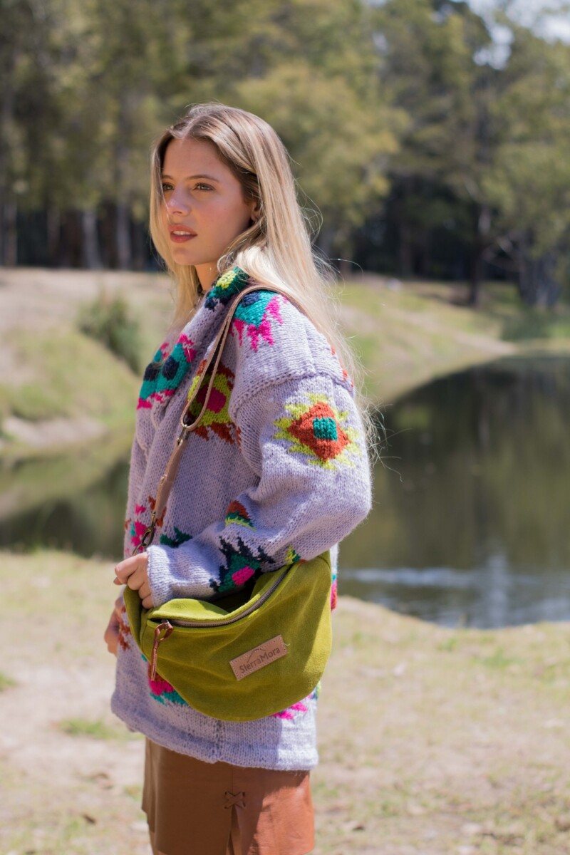 Leather Fanny Pack - Gamuza Pistacho 