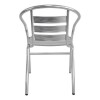 Silla de exterior Slat en aluminio plateada Silla de exterior Slat en aluminio plateada
