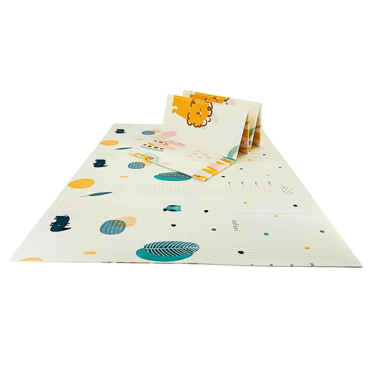 Alfombra Infantil Plegable y Reversible Antideslizante Bebesit - Beige Safari 