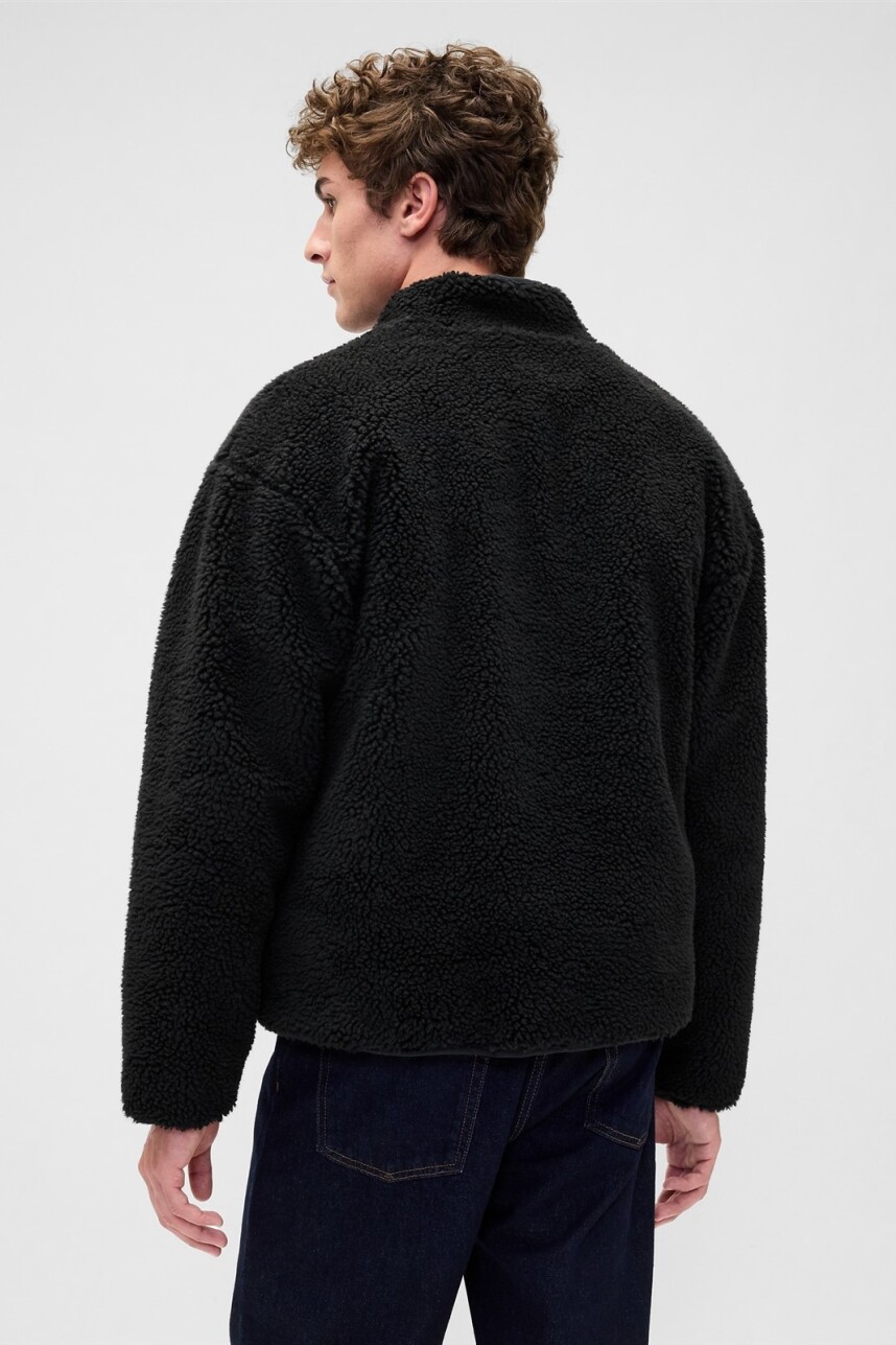Canguro Con Cierre Polar Logo Gap Hombre True Black